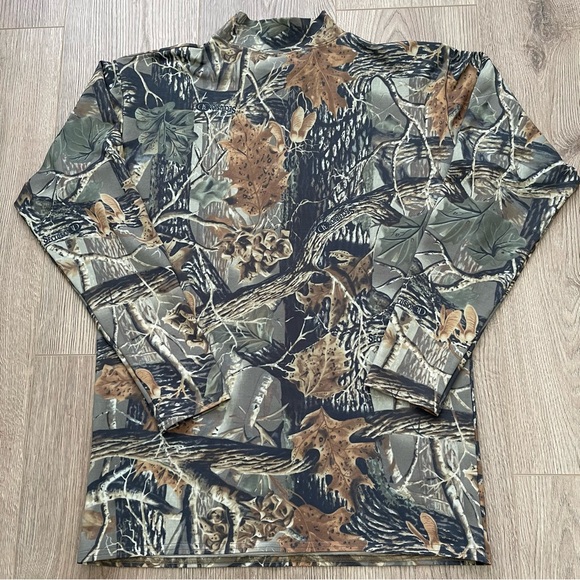 Cabela's 3D Seclusion Camo Mock Neck Long Sleeve Base Layer Shirt Size 2XL - Picture 5 of 8